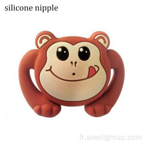 Nipper de style animal pour bébé en silicone de qualité alimentaire